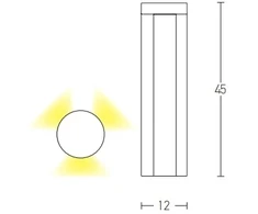 3x5W LED pastatomas lauko šviestuvas, grafito sp., 3000K, E132