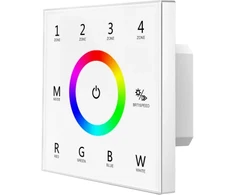 4 zonų, RGBW LED juostų valdiklis OPTONICA, DMX512, RF 2.4GHz. Nuotolinio valdymo atstumas iki 30m