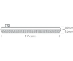 40-60W LED šviestuvas į 3 fazių bėgelius, juodas, 3000/4000/5000K, 65170BT/B/V