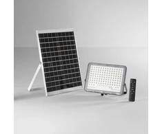 400W LED prožektorius su saulės baterija GLASER, sidabro sp., 4000K, IP65