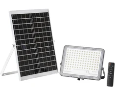 400W LED prožektorius su saulės baterija GLASER, sidabro sp., 3000K, IP65