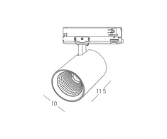 40W LED akcentinis šviestuvas į 3 fazių bėgelius, baltas, 2700/3000/4000K, S234