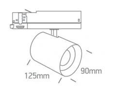 40W LED akcentinis šviestuvas į 3 fazių bėgelius, baltas, 3000/3500/4000K, DALI, 65670CTL/W/V