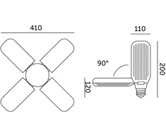 40W LED augalų auginimo lemputė PLANTY, E27, balta, 1200K