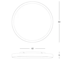 40W LED lubinis šviestuvas, baltos/aukso sp., 2700/3000/4000K, dimeriuojamas, 25188