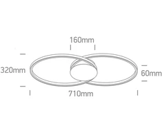 40W LED lubinis šviestuvas, juodas, 3000K, dimeriuojamas, 63154C/B/W