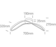 40W LED lubinis šviestuvas, šampano sp., 3000K, dimeriuojamas, 63154A/CH/W