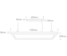 40W LED pakabinama panelė, 120x30cm, balta, 3000/4000/5700K, šviečia į viršų ir į apačią, 38012A/W/V