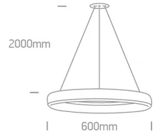 40W LED pakabinamas šviestuvas, baltas, 3000K, 63114/W/W