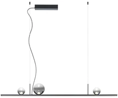 40W LED pakabinamas šviestuvas DUNE, juodu korpusu/dūmų sp. stiklas, 3000K, dimeriuojamas, 01-4298