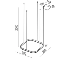 40W LED pakabinamas šviestuvas ORION, baltas, 2700/3000/4000K, dimeriuojamas, 01-3890