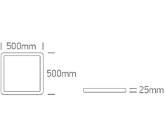 Lubinis šviestuvas 40W LED paviršinis šviestuvas, baltos sp., 2800/3300/4000K, 500x500mm, UGR19, 62020LU/W/V