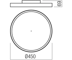 Lubinis šviestuvas 40W LED paviršinis šviestuvas DAMA, baltas, 3000/4000/5000K, 35cm, 01-3742
