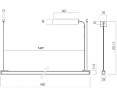 41W LED pakabinamas šviestuvas CRISP, juodos sp., 3000K, dimeriuojamas, 01-4700