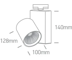42W LED šviestuvas į bėgelius, baltas, 4000K, 65614NT/W/C