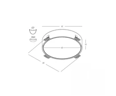 42W LED užglaistomas šviestuvas, juodas, 2700/3200/4000K, DALI, 25214