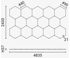 Lubinis šviestuvas 456W LED lubinis korio formos šviestuvas 14HEX, baltas, 6000K