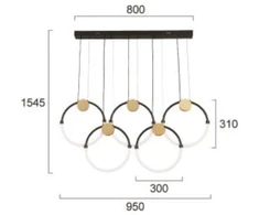 45W LED pakabinamas šviestuvas BRIANA, baltos/juodos/aukso sp., 3000K, 4315000