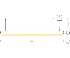 45W LED pakabinamas šviestuvas, bronzos sp., 3000K, 22207