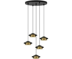 45W LED pakabinamas šviestuvas, juodos/aukso sp., 3000K, 25453