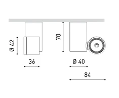 Lubinis šviestuvas 4,5W paviršinis akcentinis šviestuvas IO SURFACE 56º, juodas, 4000K