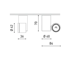 Lubinis šviestuvas 4,5W paviršinis šviestuvas iO SURFACE, baltas, 4000K