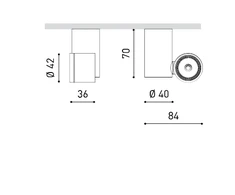 Lubinis šviestuvas 4,5W paviršinis šviestuvas iO SURFACE, juodas, 3000K
