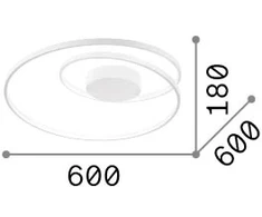 47W LED lubinis šviestuvas OZ, baltas, 4000K, 342313