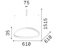 47W LED pakabinamas šviestuvas GEMINI, baltas, 2700K, 341552
