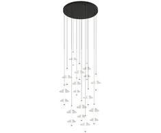 47W LED pakabinamas šviestuvas, juodos sp./skaidrus, 2700/3000K, dimeriuojamas, 26128