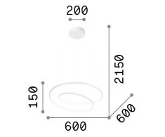 47W LED pakabinamas šviestuvas OZ, juodas, 2700K, 342351
