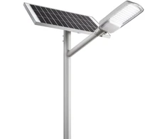 48W LED gatvės šviestuvas su saulės baterija RADIUS, sidabro sp., 3000K, IP65
