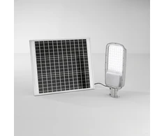 48W LED gatvės šviestuvas su saulės baterija RADIUS, sidabro sp., 3000K, IP65