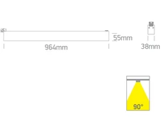 48W LED linijinis bėgelio šviestuvas, baltas, 3000/4200/6500K, 65028CT/W/V