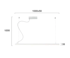 Pakabinamas šviestuvas 48W LED pakabinamas linijinis šviestuvas LYNNE, baltas, 3000K, 3994600