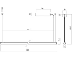 48W LED pakabinamas šviestuvas CRISP, rudas, 3000K, dimeriuojamas, 01-4702