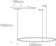 48W LED pakabinamas šviestuvas, juodas, 3000K, 100cm, dimeriuojamas, 63150/B/W