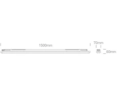 48W LED T8 šviestuvas, pilkas, 150cm, 3000/4000/6500K, IP65, 38150N/V
