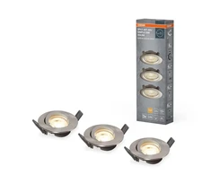 4,9W LED įleidžiamas šviestuvas SPOT, nikelio sp., 2700K, dimeriuojamas, 3vnt. komplekte