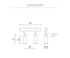 4W dvigubas šviestuvas į magnetines sistemas FIT 20 48V, 3000K, DALI, juodas