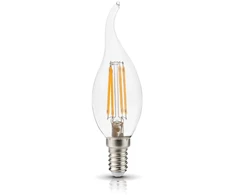 4W LED lemputė, E14, skaidri, 3000K