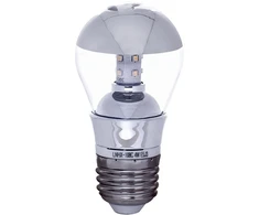 4W LED lemputė, E27, skaidri/veidrodinė, 3000K