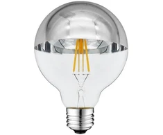 4W LED lemputė OPTONICA G95, E27, 2700K, sidabro sp. stiklas