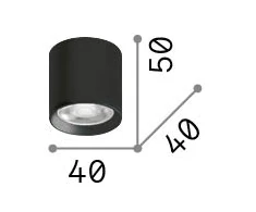 4W LED lubinis šviestuvas NITRO, juodas, 2700K, dimeriuojamas, 342795