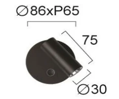 4W LED sieninis šviestuvas TARA, juodas, 3000K, dimeriuojamas, pakreipiamas, 4319601