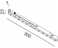 4W LED šviestuvas COMFORT 300 į magnetinę sistemą MICRO_LINE, juodas, 3000K, DALI