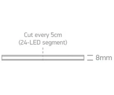 4W/m COB LED juosta, 24V, 3000K, 5m ritė, 7839/W