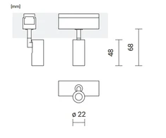 4W šviestuvas į magnetines sistemas INSIGHT SPOT, baltas korpusas/juodas žiedas, 3000K
