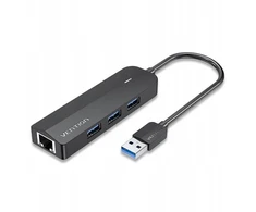 5w1 Vention USB 3.0 šakotuvas + gigabito eterneto adapteris