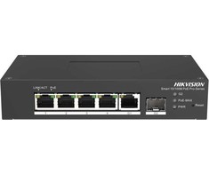 Maršrutizatorius Hikvision 5 prievadų, 4 PoE prievadų komutatorius Hik-vision DS-3T1306P-SI/HS